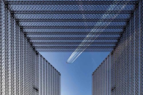 Al Fursan air show seen above the Sustainability Portal